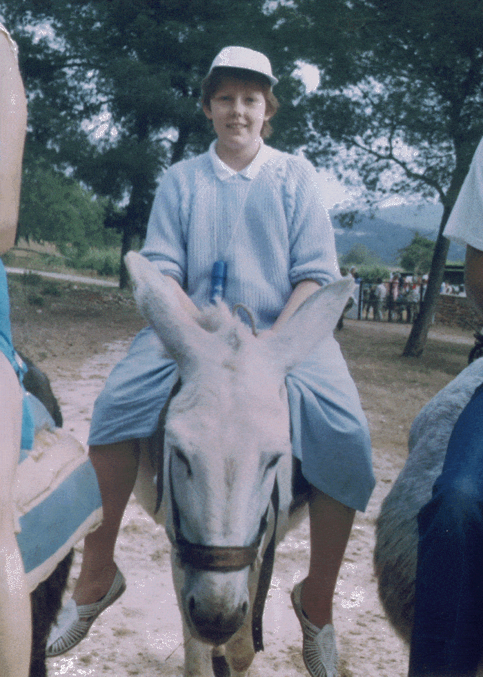 our Rachel on a donkey